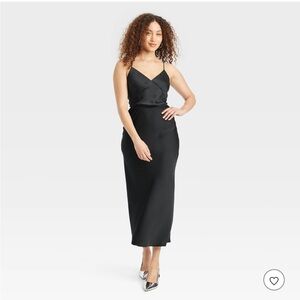 a new day Black silk skirt